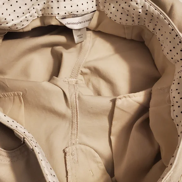 Christopher & Banks Color Tan Khaki Capri Pants Women's SIZE 10 Stretch - Picture 5 of 11